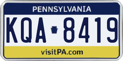 PA license plate KQA8419