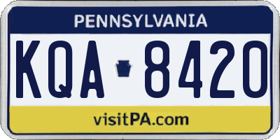 PA license plate KQA8420