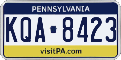PA license plate KQA8423