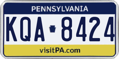 PA license plate KQA8424