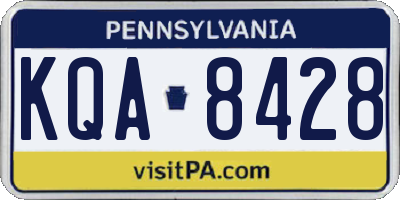 PA license plate KQA8428