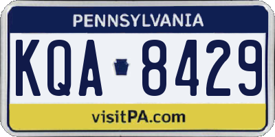PA license plate KQA8429