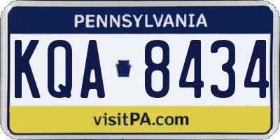 PA license plate KQA8434