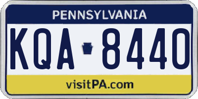 PA license plate KQA8440