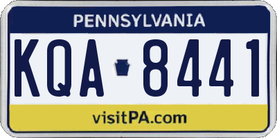 PA license plate KQA8441