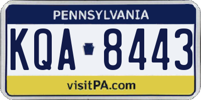 PA license plate KQA8443