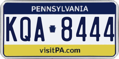 PA license plate KQA8444
