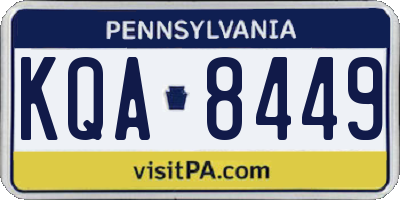 PA license plate KQA8449