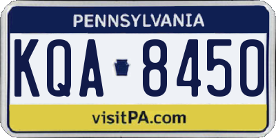 PA license plate KQA8450