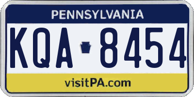 PA license plate KQA8454