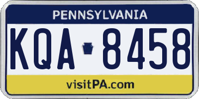 PA license plate KQA8458