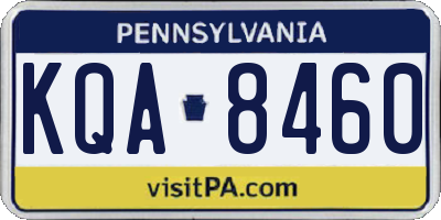 PA license plate KQA8460