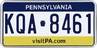 PA license plate KQA8461