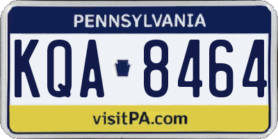 PA license plate KQA8464