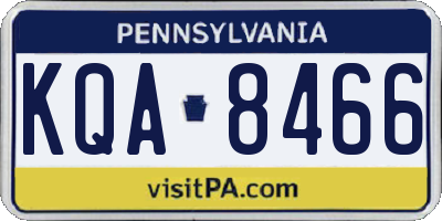 PA license plate KQA8466