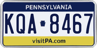 PA license plate KQA8467