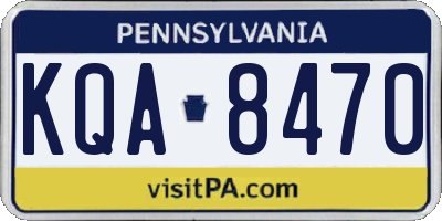 PA license plate KQA8470