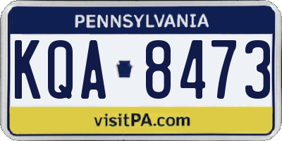 PA license plate KQA8473