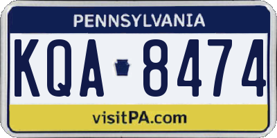 PA license plate KQA8474