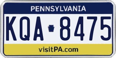 PA license plate KQA8475