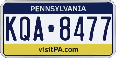 PA license plate KQA8477