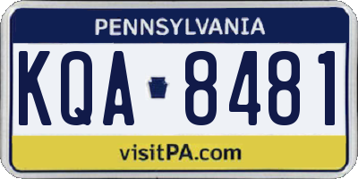 PA license plate KQA8481