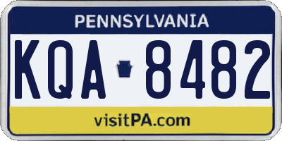 PA license plate KQA8482