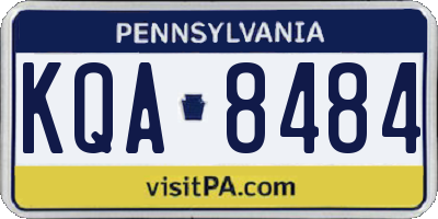 PA license plate KQA8484