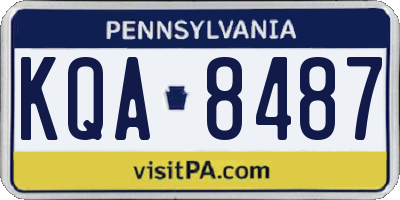 PA license plate KQA8487