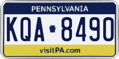 PA license plate KQA8490