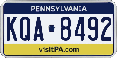 PA license plate KQA8492