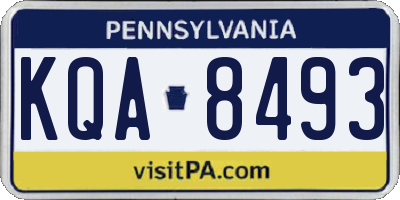 PA license plate KQA8493