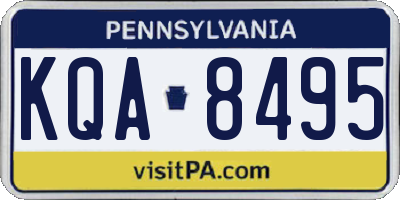 PA license plate KQA8495