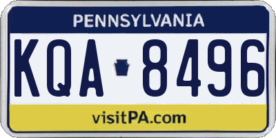 PA license plate KQA8496
