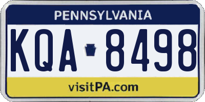 PA license plate KQA8498