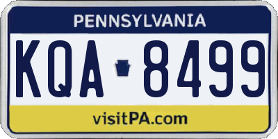 PA license plate KQA8499