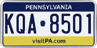 PA license plate KQA8501