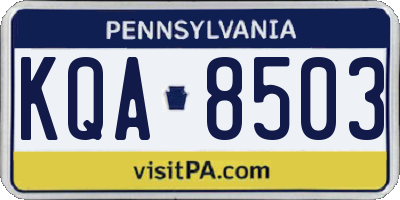 PA license plate KQA8503