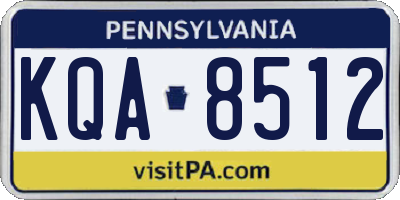 PA license plate KQA8512