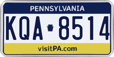 PA license plate KQA8514
