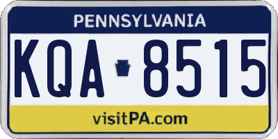 PA license plate KQA8515