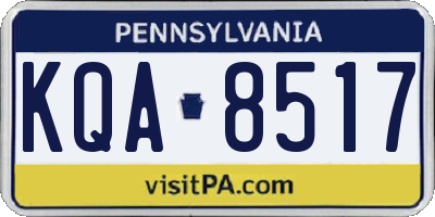 PA license plate KQA8517