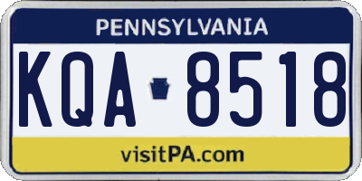 PA license plate KQA8518