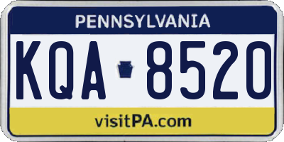 PA license plate KQA8520