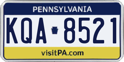 PA license plate KQA8521