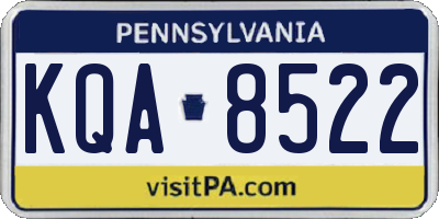PA license plate KQA8522