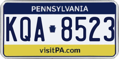 PA license plate KQA8523