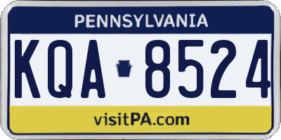 PA license plate KQA8524