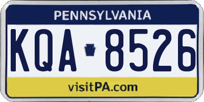PA license plate KQA8526