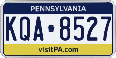 PA license plate KQA8527